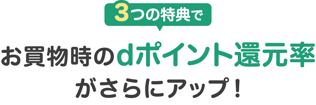 3つの特典でお買物時のdポイント還元率がさらにアップ!